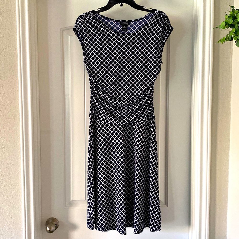 Navy and White Dress